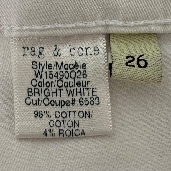 Rag & Bone McArthur Womens Ankle Zip Crop Jeans Skinny Bright White size 26 - Picture 12 of 14